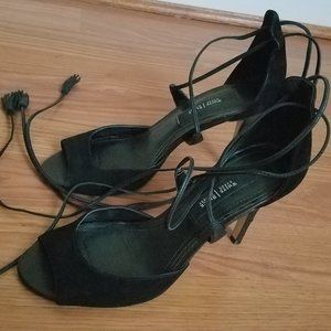 Strappy black heels